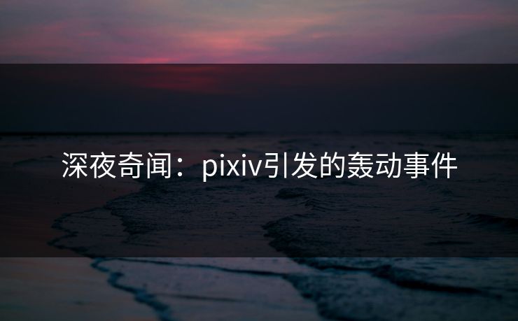 深夜奇闻：pixiv引发的轰动事件