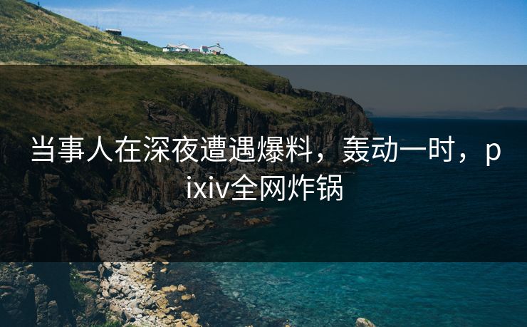 当事人在深夜遭遇爆料,轰动一时,pixiv全网炸锅