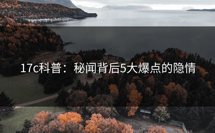 17c科普:秘闻背后5大爆点的隐情