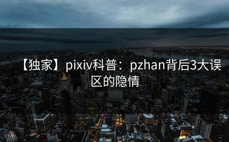 【独家】pixiv科普:pzhan背后3大误区的隐情