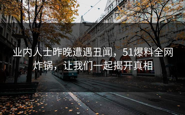 业内人士昨晚遭遇丑闻,51爆料全网炸锅,让我们一起揭开真相