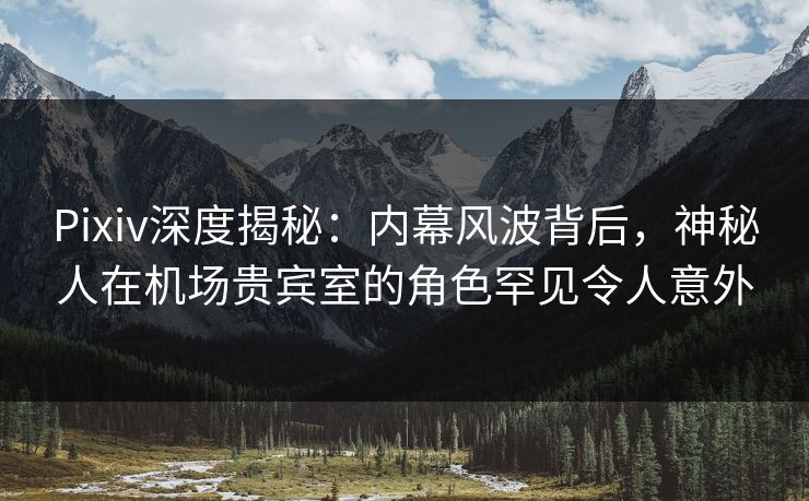 Pixiv深度揭秘:内幕风波背后,神秘人在机场贵宾室的角色罕见令人意外 Pixiv深度揭秘:内幕风波背后,神秘人在机场贵宾室的角色罕见令人意外