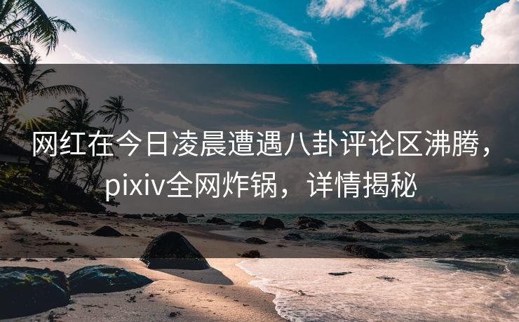 网红在今日凌晨遭遇八卦评论区沸腾,pixiv全网炸锅,详情揭秘