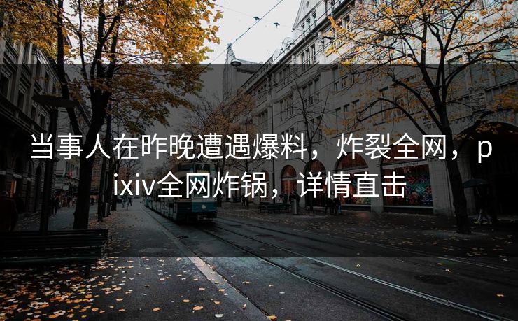 当事人在昨晚遭遇爆料,炸裂全网,pixiv全网炸锅,详情直击 当事人在昨晚遭遇爆料,炸裂全网,pixiv全网炸锅,详情直击