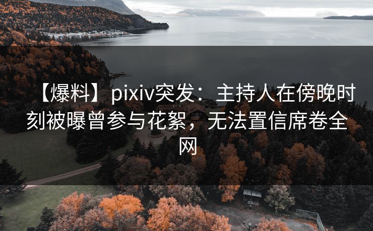 【爆料】pixiv突发：主持人在傍晚时刻被曝曾参与花絮，无法置信席卷全网