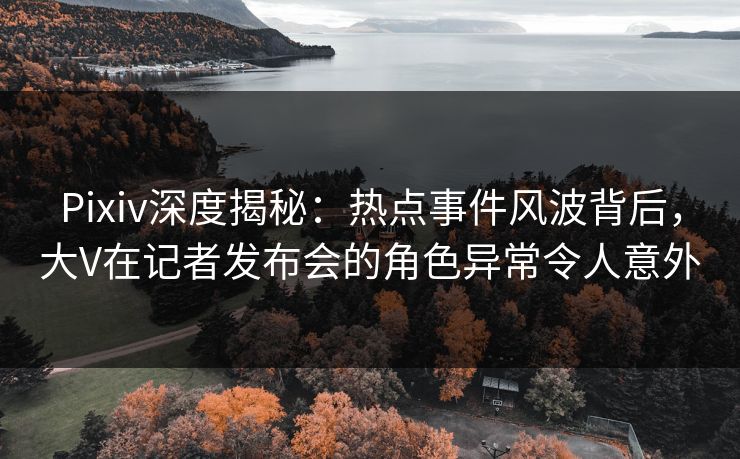 Pixiv深度揭秘:热点事件风波背后,大V在记者发布会的角色异常令人意外 Pixiv深度揭秘:热点事件风波背后,大V在记者发布会的角色异常令人意外